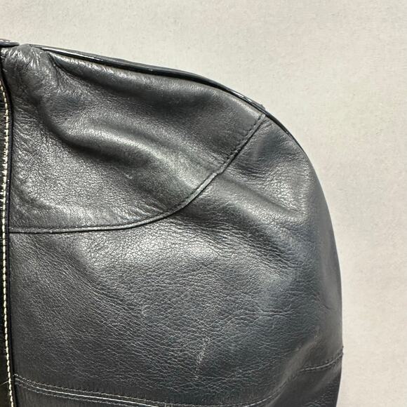 Coach F14886 Black Laura Smooth & Patent Leather Hobo Handbag Purse Coach Bag - Picture 2 of 16